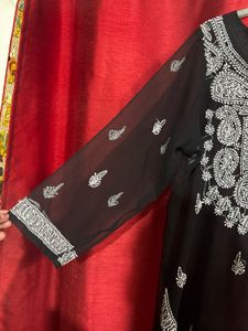 Black Chikankari Kurta