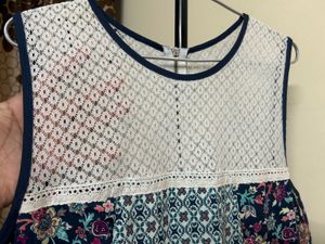 Floral &amp; Geometric Print Sleeveless Dress