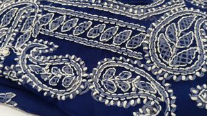 Women Chikankari blue kurti