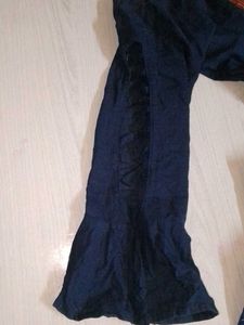 new Embroidered Blue Kurta with designer sleeve