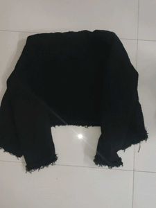 Chic Black Tweed Cropped Jacket
