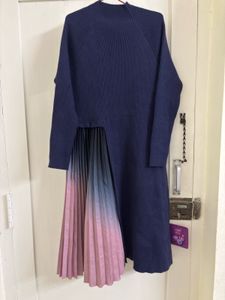 Navy blue Dress with gradient colours of purple