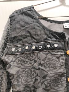 Black Net Kurta
