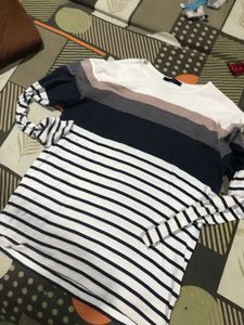 Striped Top and Navy Pants Set