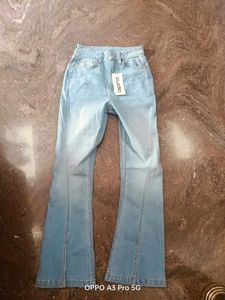 trendy light blue Flared bootcut Jeans