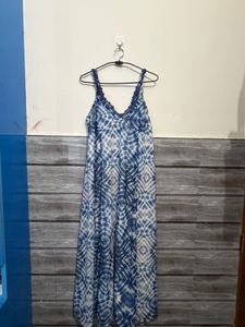 Blue Tie-Dye Wide Leg Jumpsuit