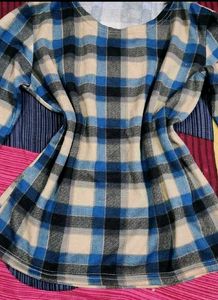 Checked Long Sleeve Top