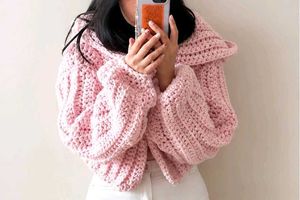 Pink Chunky Knit Cardigan