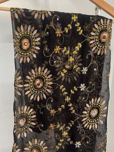 Embroidered Black Dupatta