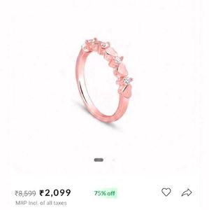 Rose Gold Heart Ring with Diamonds