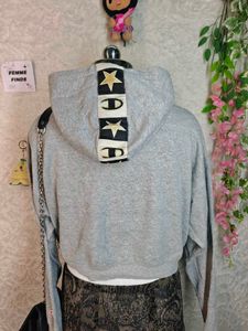 Y2K Cropped Champion Grey Hoodie