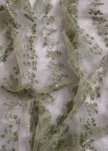 🍃 PASTEL GREEN NETTED SAREE 🍃