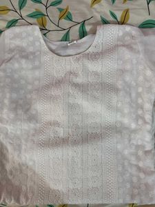 Elegant White Embroidered Kurta