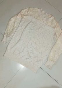 Y2k lace knit top