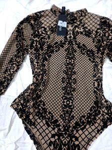 Patterned Long Sleeve Bodysuit