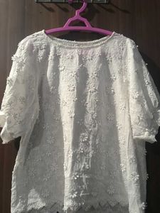 White Embroidered Blouse