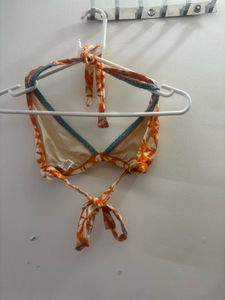 2 bikini tops: H&amp;M lavender + Bali thrift