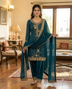 beautiful Georgette kurta patiyala dupatta