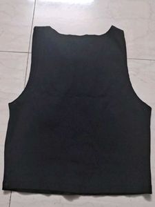 Sleek Black Sleeveless Crop Top