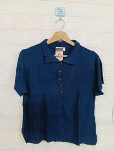 Stylish Blue Polo T-Shirt for Women