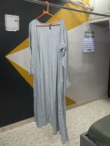 Grey Long Cardigan Dress