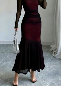 Chic Mesh Ruched Bodycon Dress