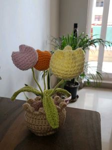 Crochet Tulip Flower Arrangement