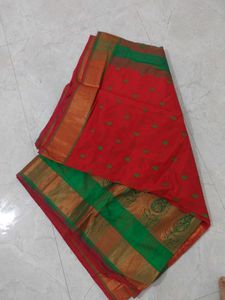 Beautiful Green &amp; Red Saree