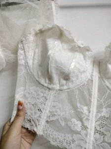 White Lace Corset Top