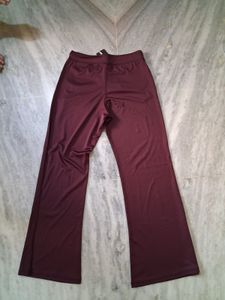 Maroon Flared Leg Trousers