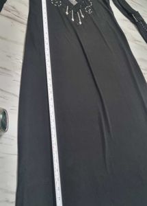 Elegant Black Embellished Abaya Gown