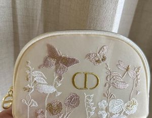 Dior Butterfly Embroidered Mesh Pouch