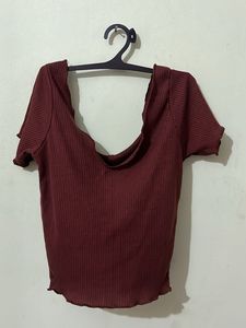 Ribbed v-neck Top