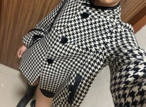 Babydoll Houndstooth Coat