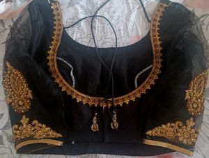 Embroidered Lace Saree With Stiched Blouse...