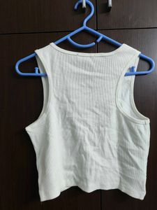 Sassafras White Twisted Crop Top