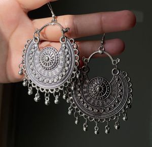Boho Vintage Silver Chandelier Earrings