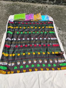 Beautiful Black Floral Saree JAMDANI