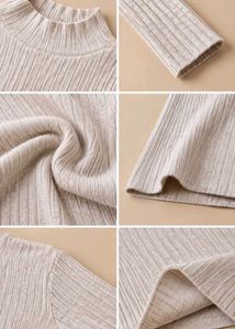 CREAM RIBBED MOCK NECK BODYCON DRESS