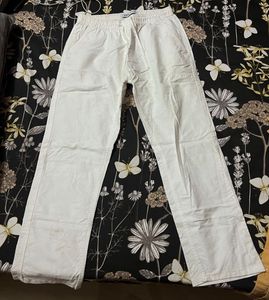 Zara White Relaxed Fit Pants