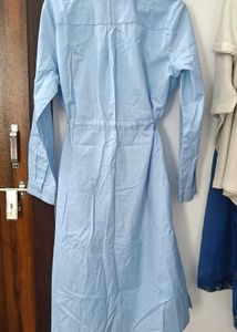 Light Blue Collared Shirt Dress