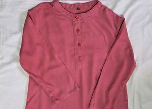 Elegant Pink Plain Kurta❤️