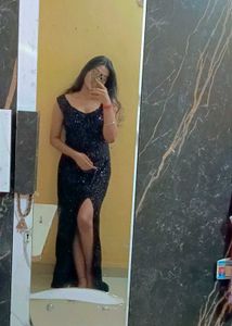 Sparkling Black Sequin Maxi Dress