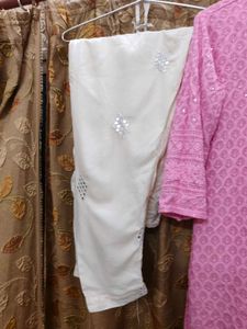 Pink Chikankari Kurta and Palazzo Set