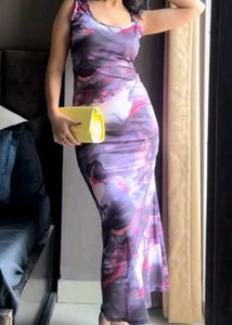 Marble Print Maxi Dress