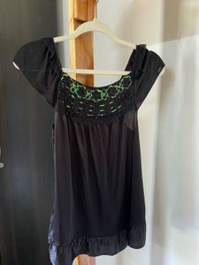 Chic Black Embellished Top