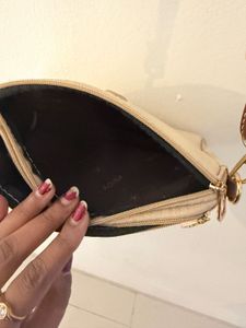 Cream Crossbody Bag with Brown Accents
