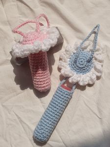 Crochet Flower lipgloss holder keychain/ charm (se