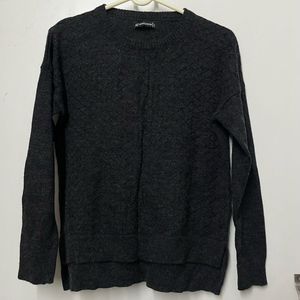 Classic Grey Textured Knit Sweater