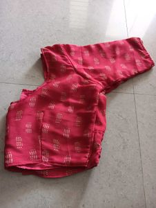 Vibrant Pink Geometric Print Saree